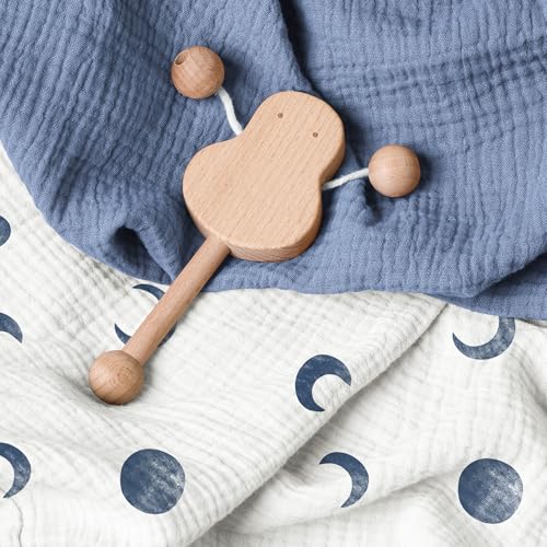 Bearmoss Changing Pad Cover 2 Pack Muslin 100 Cotton Diaper Changing Table Covers 32 x 16 Soft Breathable Changing Pad Sheets for Unisex Baby Girls and Boys with Strap Holes Bluemoon - Image 3