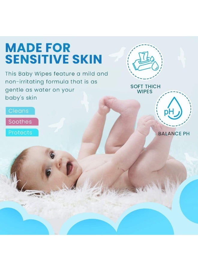 GLIDER Glider Baby Wipes - with Moisture Lock Flip-Top, Contains Aloe Vera & Vitamin E, pH balanced with No Parabens & Chlorine (Pack of 3 (216 Wipes)) - Image 4