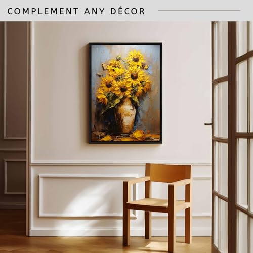 Prixas Print Floater Frame for 1.25 thick Canvas, Available in 25+ size and 4 Color, Wood-Look Floating Frame for Finished Canvas Artist Panel Oil Painting Wall Art Décor (Black Frame, 8"x10") - Image 3