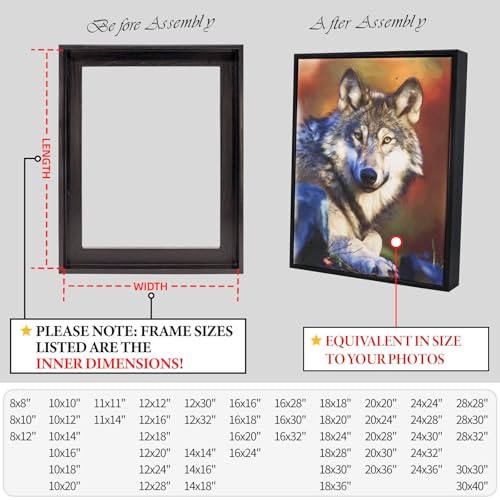 Prixas Print Floater Frame for 1.25 thick Canvas, Available in 25+ size and 4 Color, Wood-Look Floating Frame for Finished Canvas Artist Panel Oil Painting Wall Art Décor (Black Frame, 8"x10") - Image 4