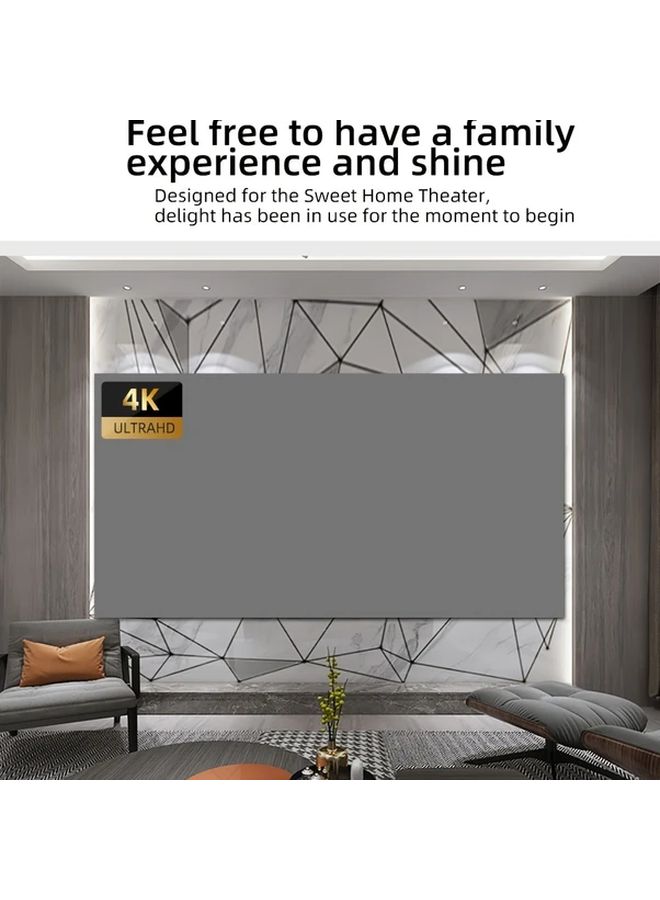 Portable Projector Screen 72 Inches 16 9 HD Anti Light Soft Fabric Cloth For LCD LED Video Projectors Easy Installation Polyester Material Foldable Design Ideal For Presentations Home Theater And Movies On Wall - Image 1