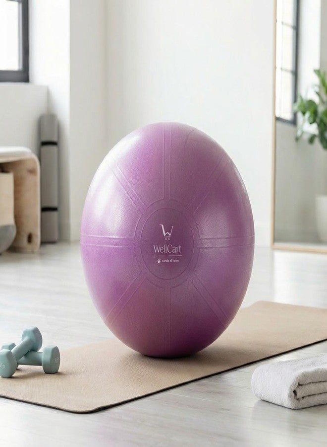 ويل كارت كرة تمارين قابلة للنفخ من ويل كارت، لونها بنفسجي، مقاس 25 بوصة - مصنوعة من مادة PVC، لتقوية عضلات الجذع وتحسين التوازن - Image 3