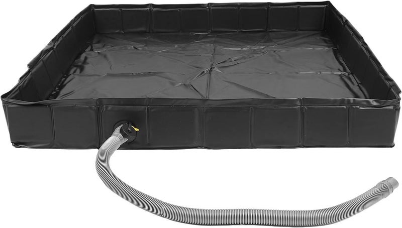 حوض الاستحمام المحمول Keenso، مقاس 41x41x6 بوصة، قاعدة استحمام قابلة للطي من PVC مع سدادة تصريف مدمجة وخرطوم بطول 1 متر للاستخدام في المركبات الترفيهية والتخييم والشاطئ والأنشطة الخارجية - Image 4