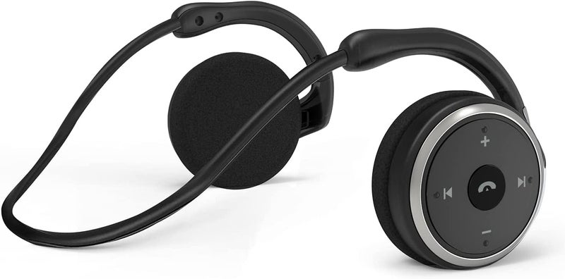 itayak Behind The Head Headphones, Bluetooth 5.0 Neckband Around Head Headphones Lightweight Small Foldable Wireless Sports Sweatproof Headset with Microphone & Carrying Case (Black) - Image 1