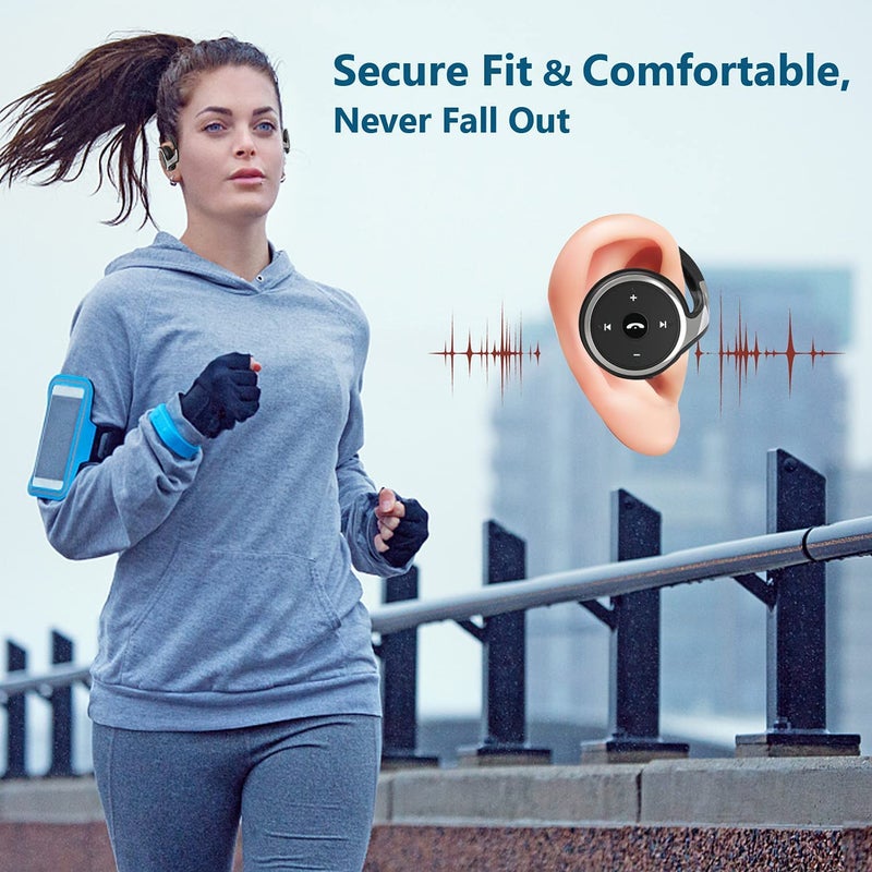 itayak Behind The Head Headphones, Bluetooth 5.0 Neckband Around Head Headphones Lightweight Small Foldable Wireless Sports Sweatproof Headset with Microphone & Carrying Case (Black) - Image 4