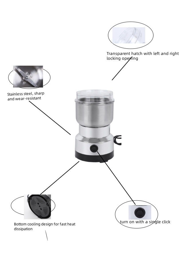 EHOME Mini Coffee and Spice Grinder,Grinder Household Mini Stainless Steel Electric Pulverizer Four Edged Blade 150W High Power Ultrafine Coffee Triturator for coffee beans,Spices,Herbs,Seeds - Image 5