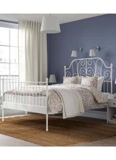 Living Bed Frame with Antique Headboard Metal Bed Base 120*200 CM  - Image 1