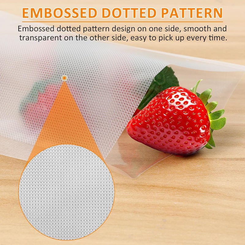 ARJEX Food Vacuum Sealer Bags 25 x 35 cm 100 Envelopes for Vacuum Cooking and Food Storage Embossed Vacuum Sealer Bags Suitable for All Vacuum Sealer Machines BPA Free - Image 4
