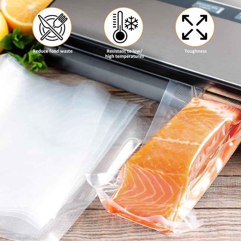 ARJEX Food Vacuum Sealer Bags 25 x 35 cm 100 Envelopes for Vacuum Cooking and Food Storage Embossed Vacuum Sealer Bags Suitable for All Vacuum Sealer Machines BPA Free - Image 5