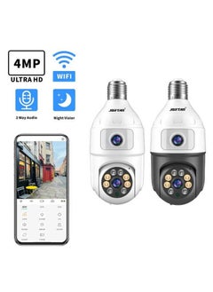 JORTAN Jortan 4MP WIFI Dual lens Bulb Camera, IP44, Full Color Night Vision, 2 Way Audio, Motion Detection, PTZ Control, 24 hours Surveillance Camera  - Image 3