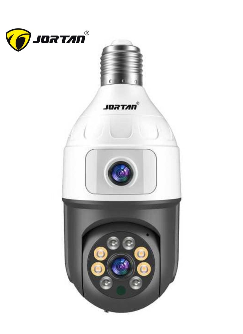 JORTAN - Jortan 4MP WIFI Dual lens Bulb Camera, IP44, Full Color Night Vision, 2 Way Audio, Motion Detection, PTZ Control, 24 hours Surveillance Camera - Image 1
