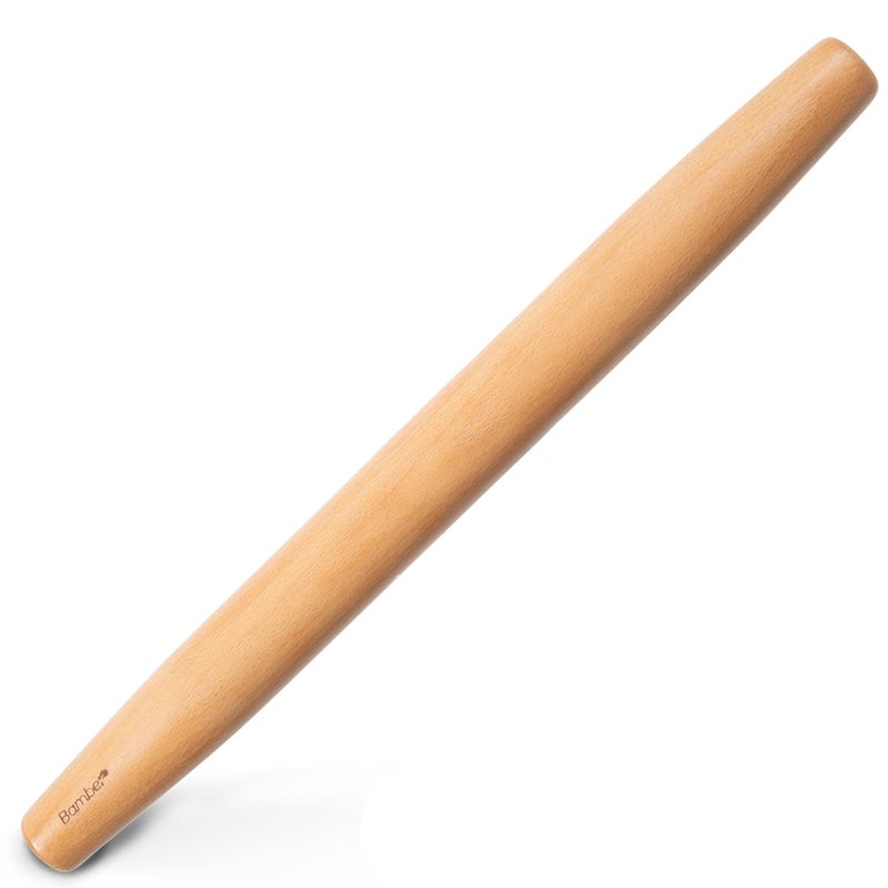 Bamber Wood French Rolling Pin for Baking Small Wooden Rolling Dowel Stick Dough Roller for Cookie Dumpling Pastry Pizza Tortilla 134 by 12