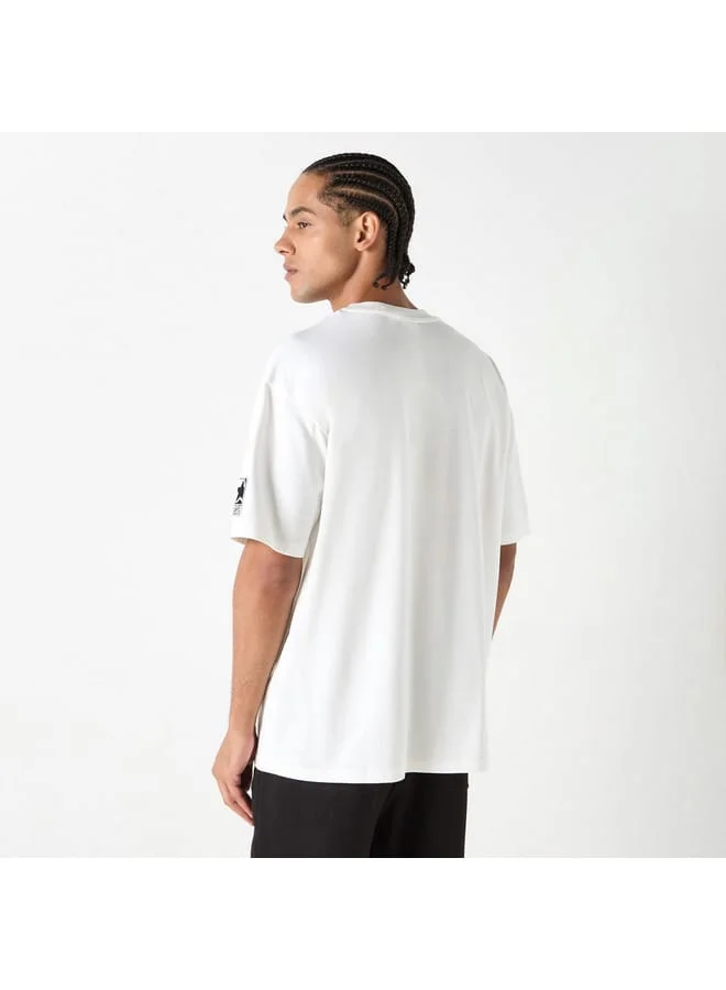 STARTER Typographic Print T-shirt with Short Sleeves and Crew Neck