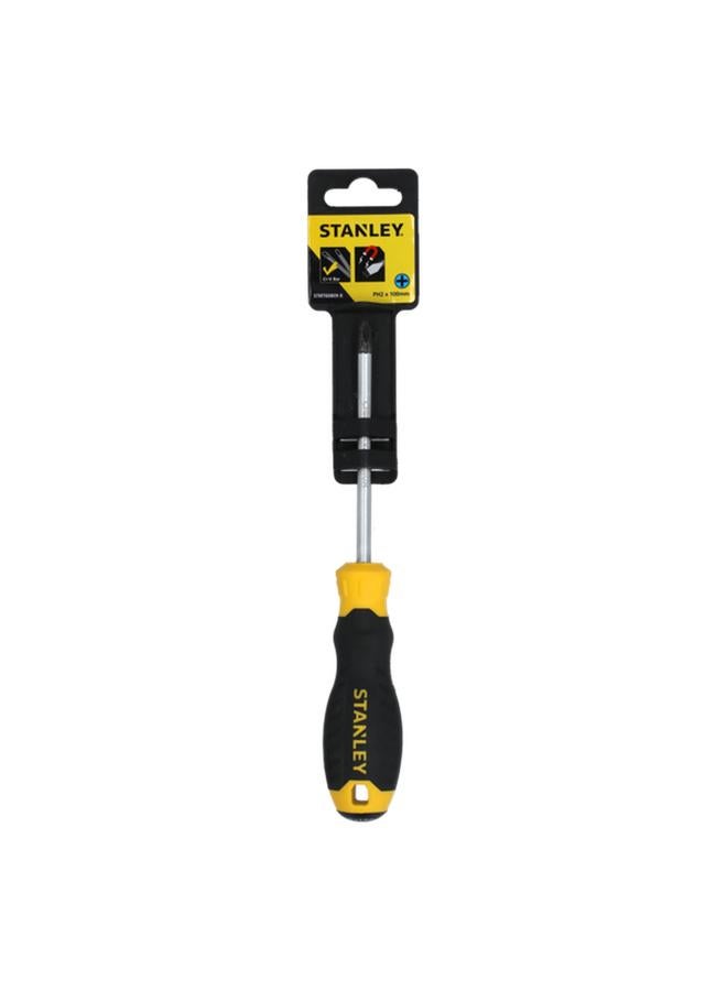 Stanley Cushion Grip Philips Screwdriver Yellow and Black Ph#2 x 100mm  - Image 1