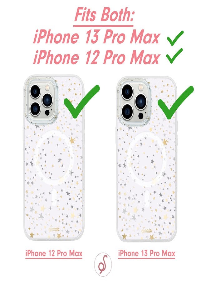 سونيكس جراب هاتف Sonix لهاتف iPhone 13 Pro Max / 12 Pro Max | متوافق مع MagSafe | تم اختباره ضد السقوط من ارتفاع 3 أمتار | جراب شفاف بنقشة نجوم ذهبية وفضية | ليلة مرصعة بالنجوم - Image 4