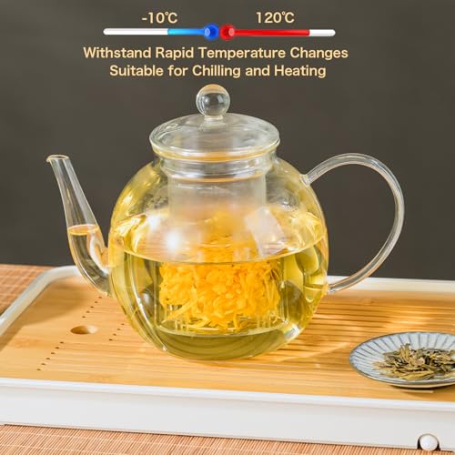 Wlasss 1530 ml/52 oz Large Glass Teapot with Removable Infuser, Clear Tea Kettle Stovetop Safe for Loose Leaf and Blooming Tea, Tea Lover's Choice - Image 4