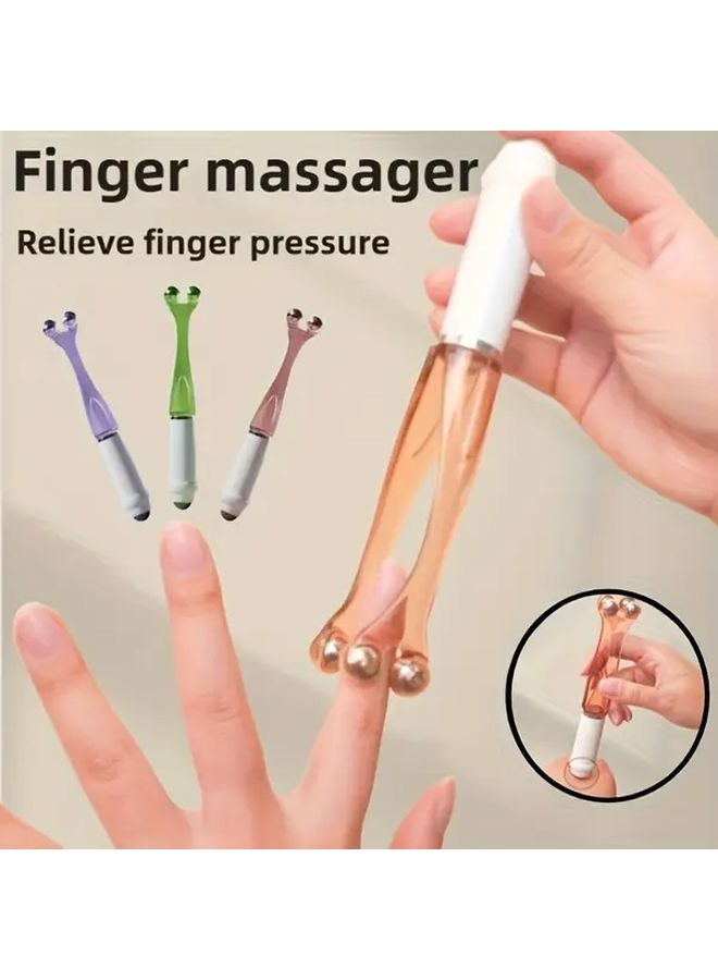 Coffee Finger Massage Roller Multi Functional Hand Massager Ergonomic Grip Portable Joint Roller - Image 3