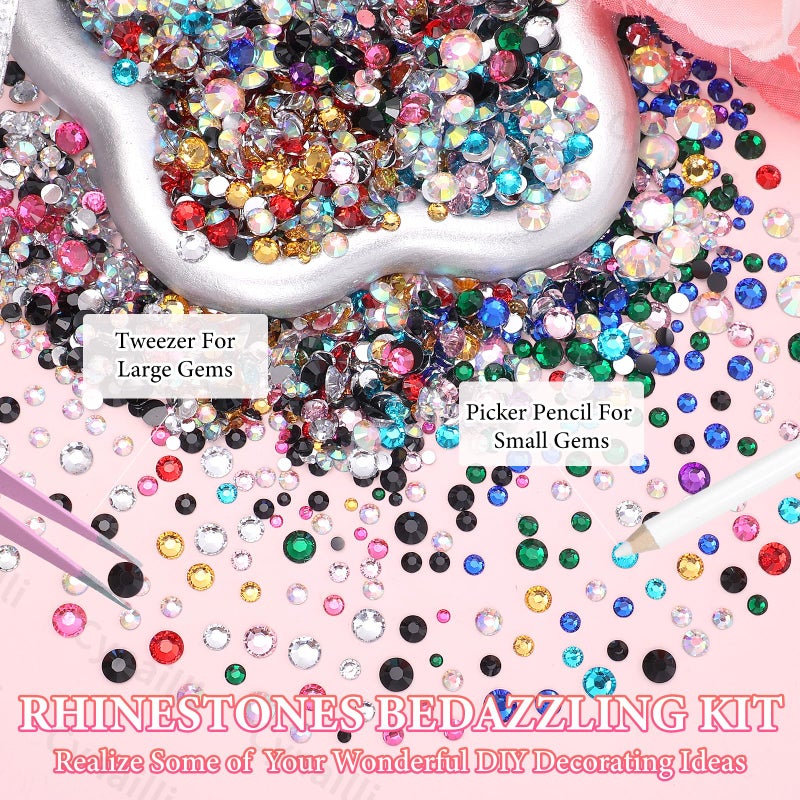 Cynailli 15000 Pcs Resin Rhinestones for Crafts, Colorful Jelly Resin Rhinestones for Bedazzling Gems Mix Sizes Flatback Gems Jewels for DIY Mugs Tumblers Bottles Clothing Shoes Nail Art - Image 4