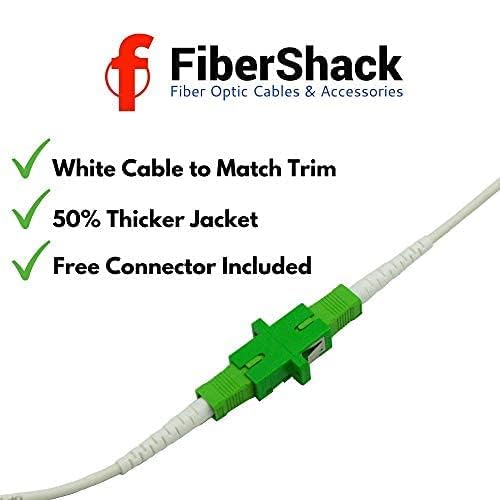 Fibershack - White SC/APC Fiber Optic Internet Cable 30ft - 10M SCAPC Simplex Single Mode Cable & Connector - Replacement Fiber Patch Cable & Optical Cable Extension for Residential Fiber Networks - Image 3