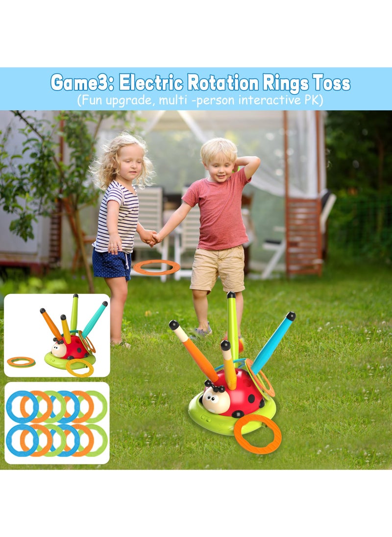 unikbebe - 3-in-1 Musical Jump, Ring Toss Game & Stomp Rocket Launcher, Fun Sports Toy for Kids Boys & Girls 3-5, Remote Control Outdoor Toy, Indoor & Outdoor Play for Ages 4-8 - Image 1