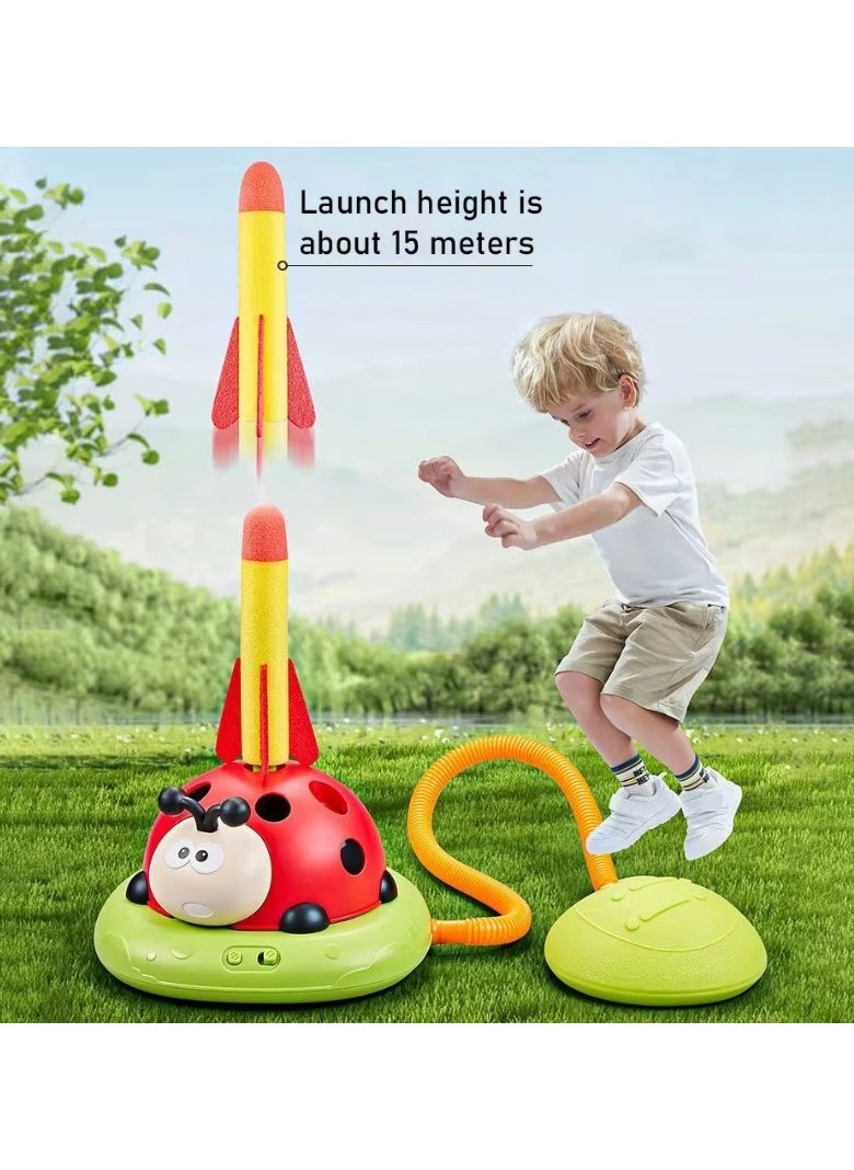 unikbebe - 3-in-1 Musical Jump, Ring Toss Game & Stomp Rocket Launcher, Fun Sports Toy for Kids Boys & Girls 3-5, Remote Control Outdoor Toy, Indoor & Outdoor Play for Ages 4-8 - Image 1