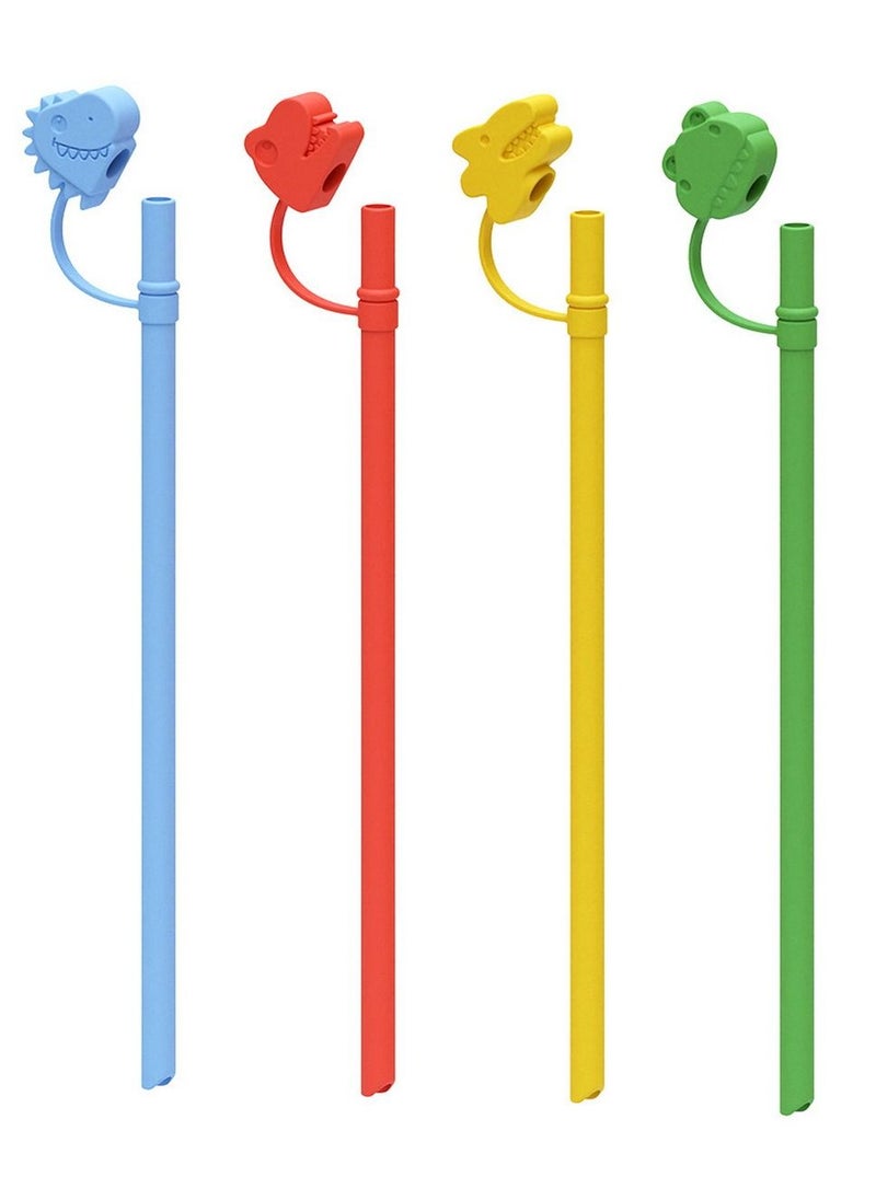 RATSAW 4 Pcs Cute Silicone Straw and Silicone Straw Covers Cap for Stanley Cup  Dust Proof Drinking Straw Reusable Straw Tips Lids  - Image 5