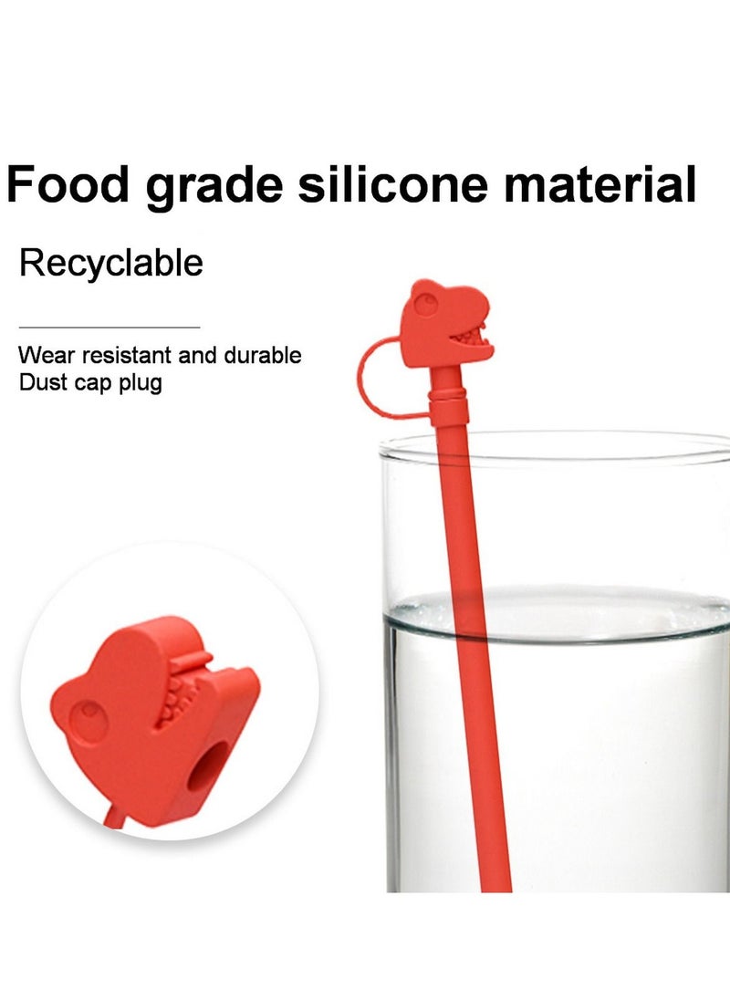 RATSAW 4 Pcs Cute Silicone Straw and Silicone Straw Covers Cap for Stanley Cup  Dust Proof Drinking Straw Reusable Straw Tips Lids  - Image 3