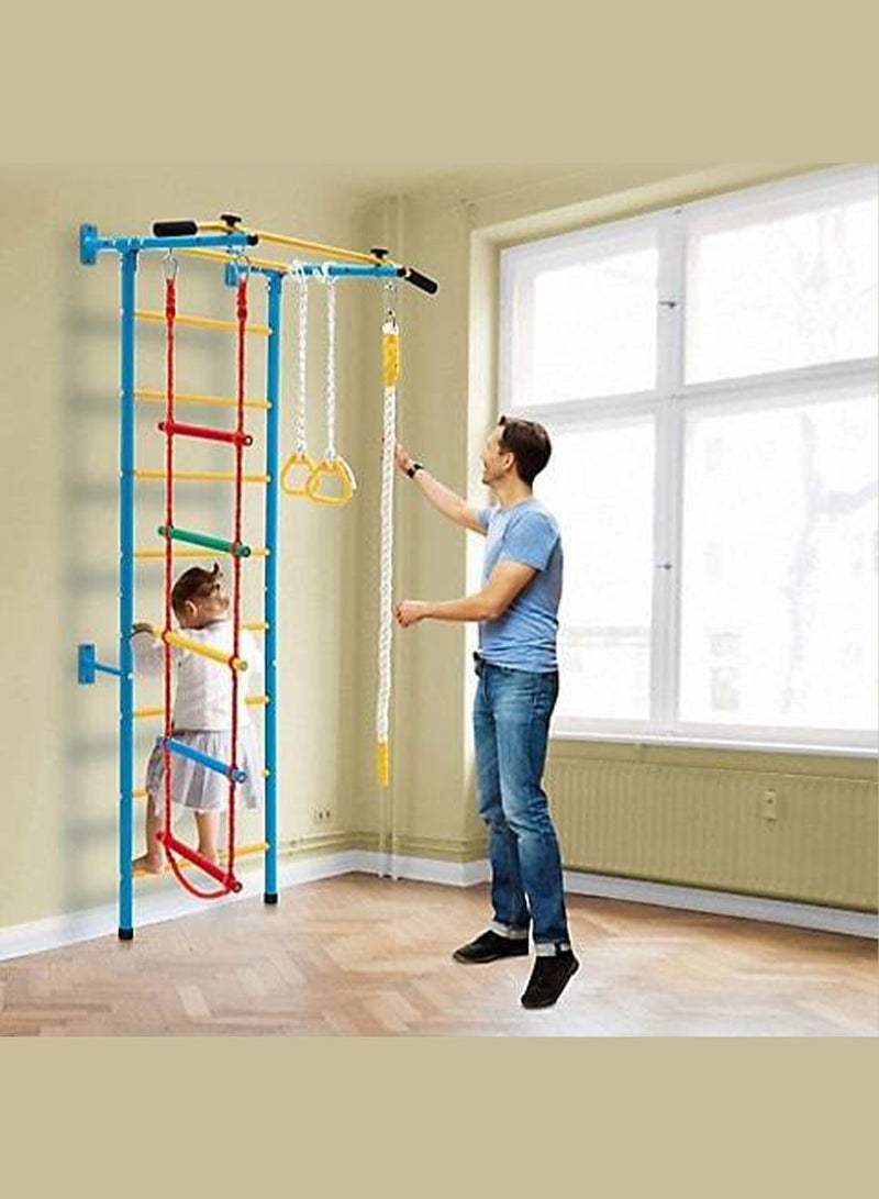 ما بيبي مجموعة ألعاب التسلق الداخلية للأطفال من مابابي، 5 في 1، مصنوعة من الفولاذ الكربوني - سلم حائطي، قضبان قرد، سلم حبلي، وغيرها، مناسبة للأطفال النشيطين من عمر 5 إلى 6 سنوات (يتطلب التركيب والتركيب من قِبلك) - Image 3