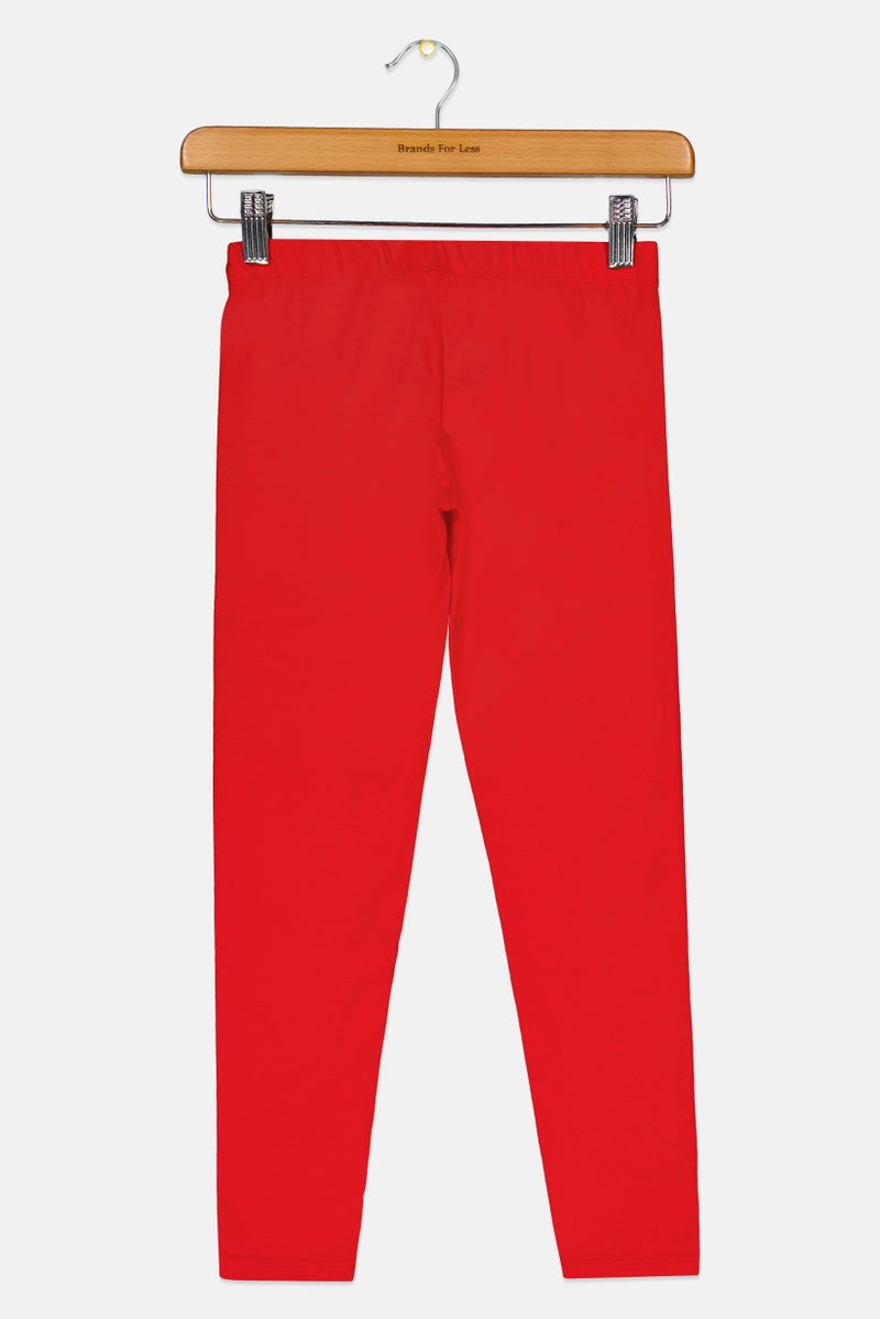 Hamleys Kids Girl Solid Leggings, Red - Image 3