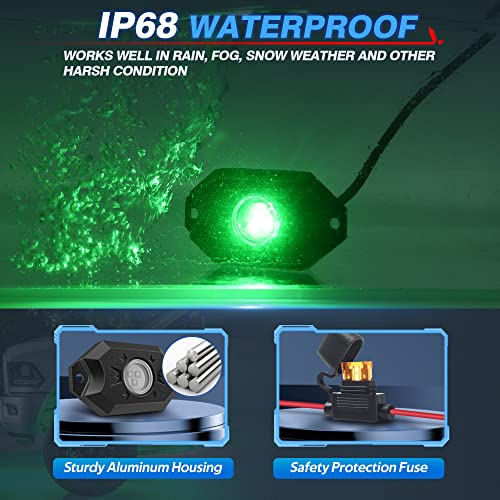 MICTUNING 2nd-Gen RGB LED Rock Lights with Bluetooth Controller, Timing Function, Music Mode - 8 Pods Multicolor Neon LED Light Kit - Image 5