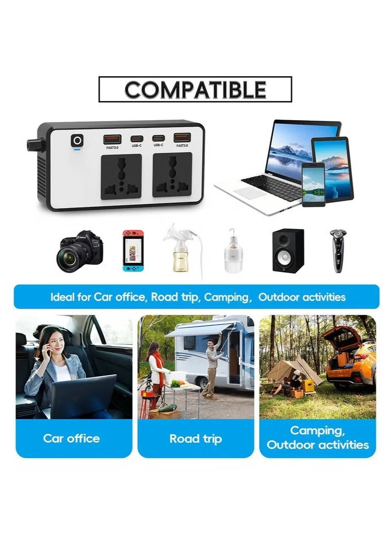 ELTRAZONE 200W Car Inverter 12V DC to 220V AC Power Adapter – Includes 2 USB-A & 2 Type-C Ports for Laptop, Computer, Smartphones – Compact and Portable Power Converter for Car Travel, Home & Office  - Image 3