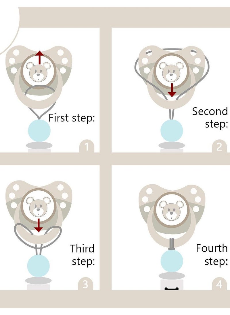 Bebiland Pacifier Clip for Boys Girl, Baby Wooden Pacifier Holder for Baby Dental Health, Rabbit Shape Gift, Toy - Image 3