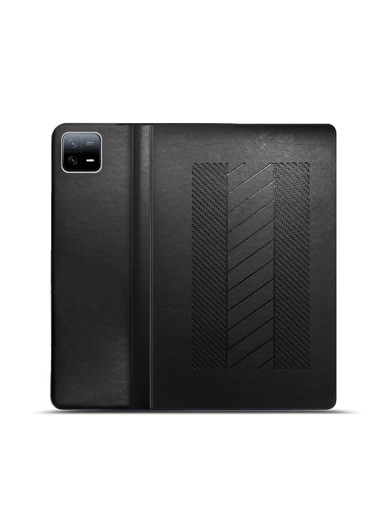 بيتر غطاء حماية كلاسيكي ثلاثي الطي من جلد البولي يوريثان لهاتف شاومي باد 6 / باد 6 برو 11 بوصة 2023 أسود - Image 4