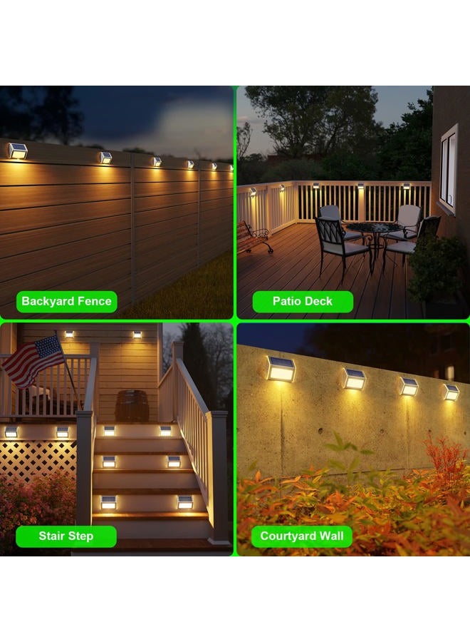 JSOT Solar Deck Lights, 12 Pack Solar Fence Lights Outdoor Waterproof LED Solar Step Lights Wall Lights Stair Lights Stainless Steel for Garden Backyard Decorative Lighting Lamps (Warm White) - Image 3