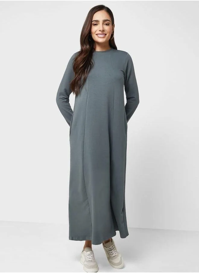 Refka by modanisa Crew Neck Dress