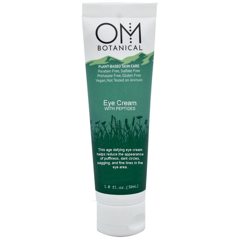 Om Botanical Peptide Eye Cream wVitamin C Organic Argan Oil Cucumber Safe Ultra Hydrating Rapid Wrinkle Repair Eye Gel For Fine Lines Under Eye Bags and Dark Circles Day Night Cream - Image 1