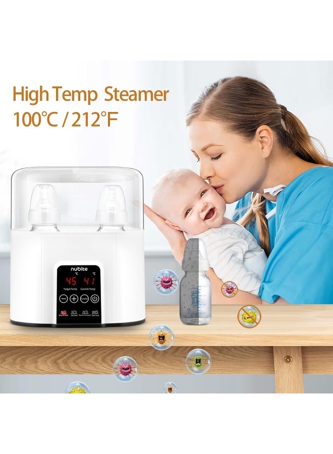 nubite Double Baby Bottle Warmer 24H Constant Mode for All Bottles, Breastmilk Baby Milk Heater, Heating Baby Food, Formula Water Warmer for Twins, Accurate Temperature Control - Image 3