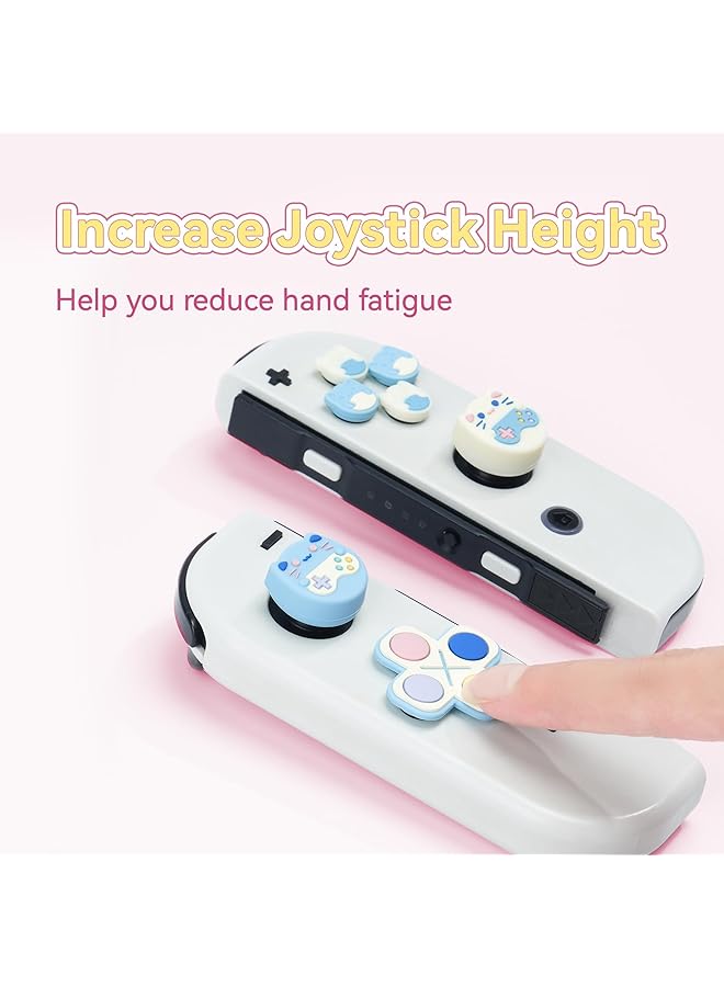 GEEKSHARE Silicone Cross D Pad Button Caps Set Joystick Cover Abxy Key Buttons Sticker Compatible With Switch/Oled Gaming Cat - Image 2