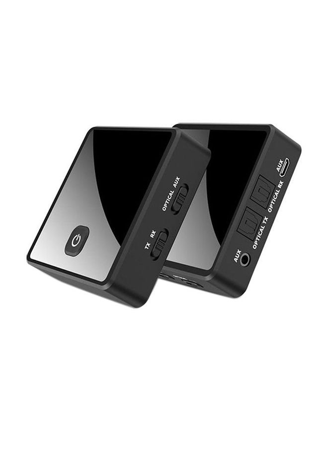 NIBEMINENT - 2-In-1 Bluetooth 5.0 AUX Optical Adapter Audio Wireless Transmitter Receiver ZF -380 Black - Image 1