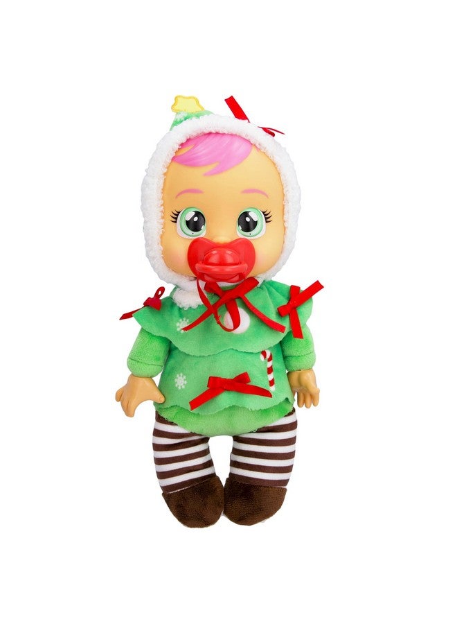 iMC Toys دمى كراي بيبيز تايني كادلز كريسماس نويل9 تبكي دموع حقيقية بجامة مزينة بشجرة عيد الميلاد الحمراء والخضراء - Image 1