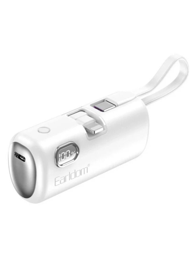 Earldom Mini 5000mAh 22.5W Powerbank PD41 | Compact & Fast Charging Portable Power Bank for Smartphones, Tablets, and More | Lightweight Design, USB-C & USB-A Ports - Image 1