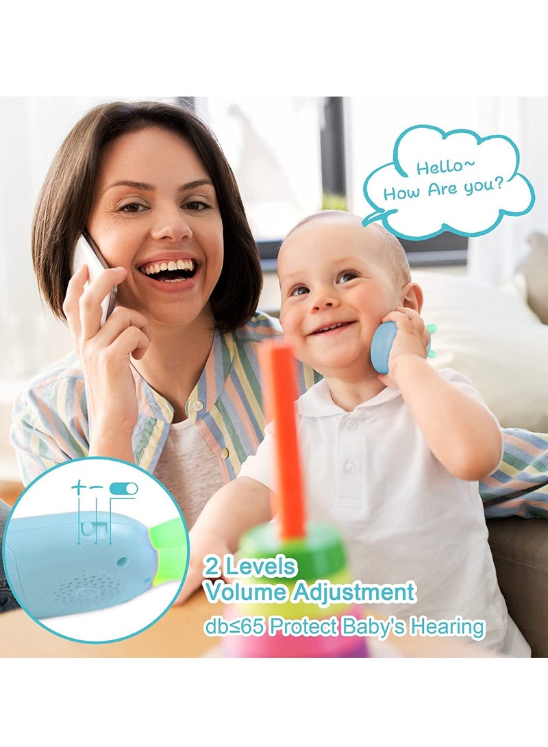 KASTWAVE Baby Early Education Toys Mobile Phone, Music Teething Glowing Toy Talking Educational Toy Birthday Gift for Preschool Children Over 6 Months Toddlers Rabbit, Blue - Image 3