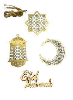 Eid Mubarak Ramadan Decor Moon Stars DIY Ornament Wooden Muslim Islamic Home Party Decorations Crafts