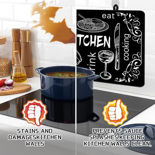 Seimip Black Stove Top Covers for Electric Stove, Mother Day Stove Cover Heat Resistant Glass Stove Top Pad, Kitchen Farm Decor Seasonal Induction Cooktop Protector Stove Top Mat Washable Oven Cover - Image 4
