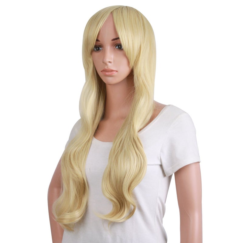 MapofBeauty 70 cm/ 28 Inch Long Curly Natural Fashion Beautiful Wig (Blonde) - Image 3