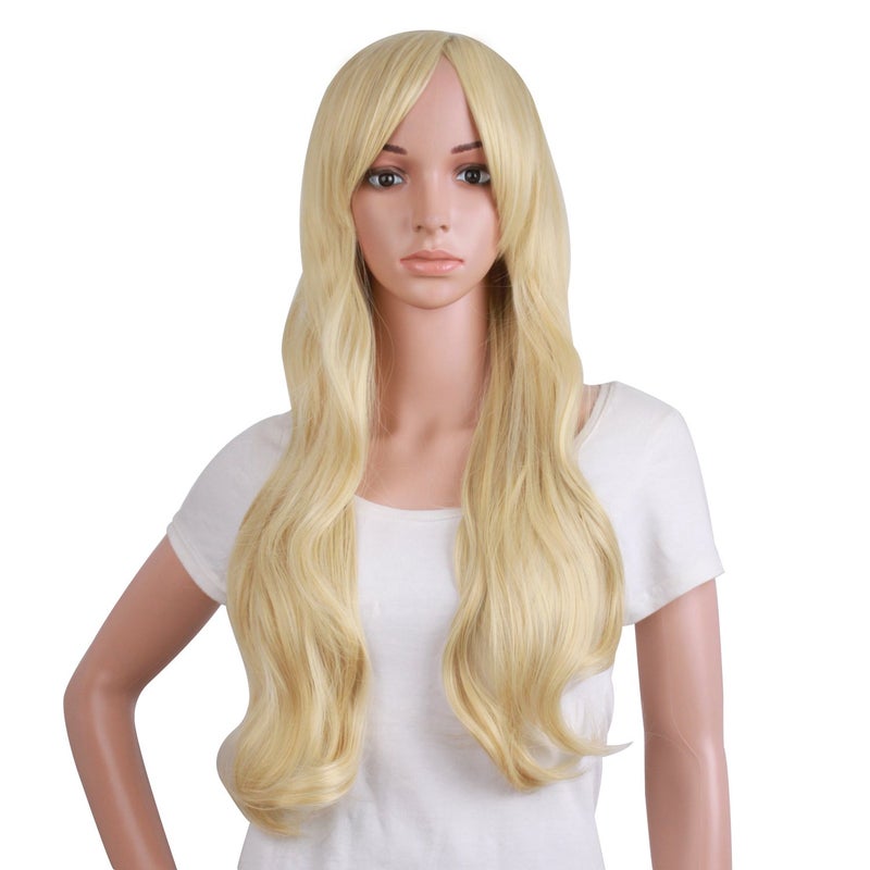 MapofBeauty 70 cm/ 28 Inch Long Curly Natural Fashion Beautiful Wig (Blonde) - Image 1
