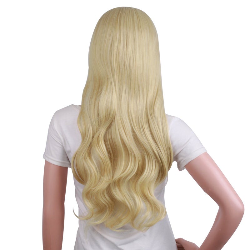 MapofBeauty 70 cm/ 28 Inch Long Curly Natural Fashion Beautiful Wig (Blonde) - Image 4