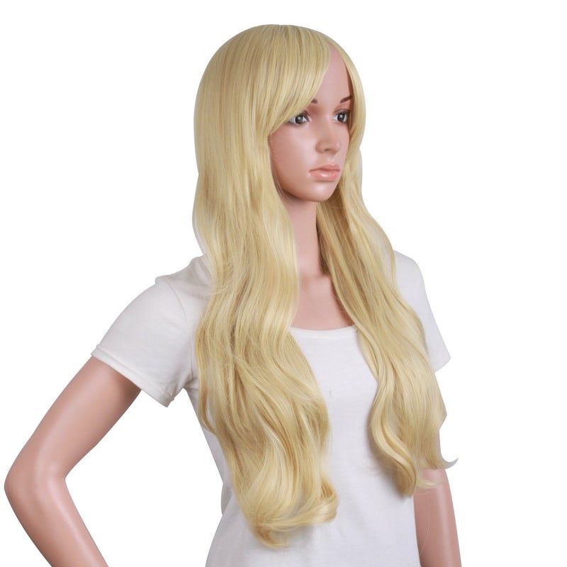 MapofBeauty 70 cm/ 28 Inch Long Curly Natural Fashion Beautiful Wig (Blonde) - Image 2