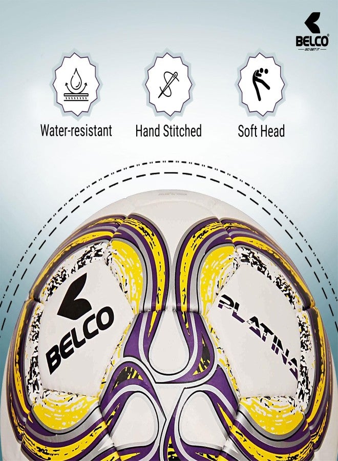 Belco Sports Platina Yellow 3PLY 1.5M PU Futsal Ball Football Size 4 - Image 2