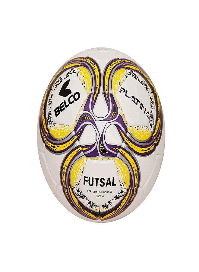 Belco Sports Platina Yellow 3PLY 1.5M PU Futsal Ball Football Size 4 - Image 1